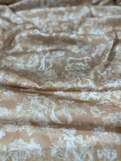 Beige Wild Forest Pattern Fabric