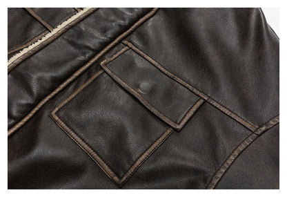 Winter Coat PU Leather Coat with Lamb Wool Lining