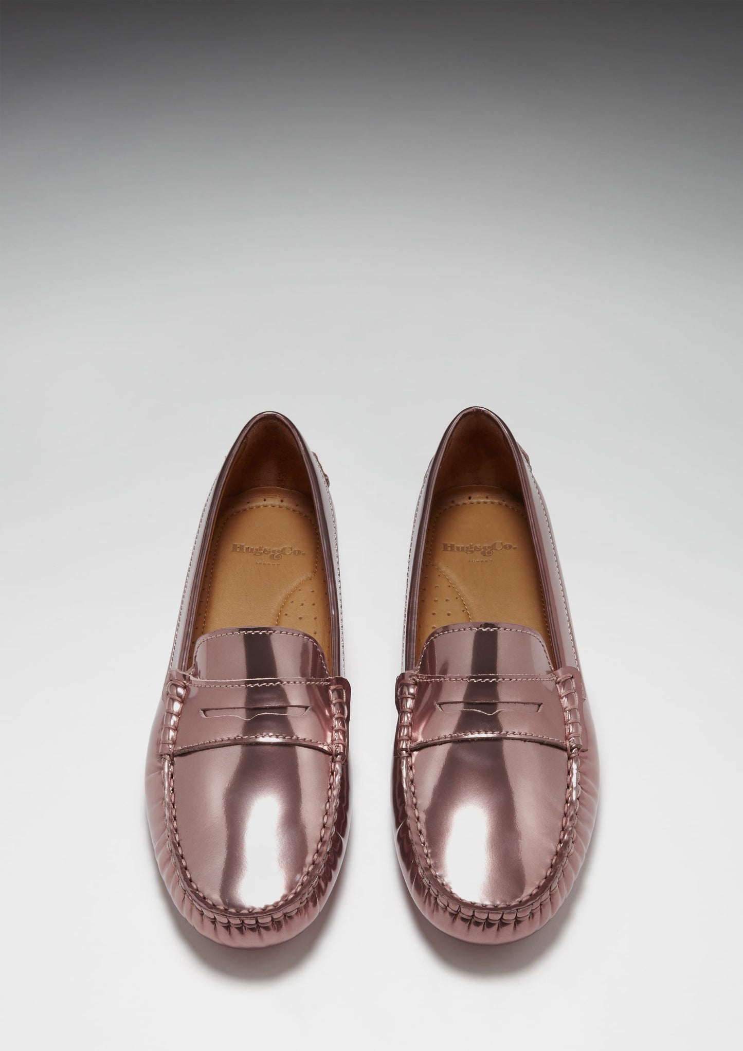 Women's Penny Driving Loafers, rose gold patent leather