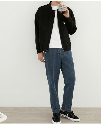 Woolen Coat - Short Baseball Style