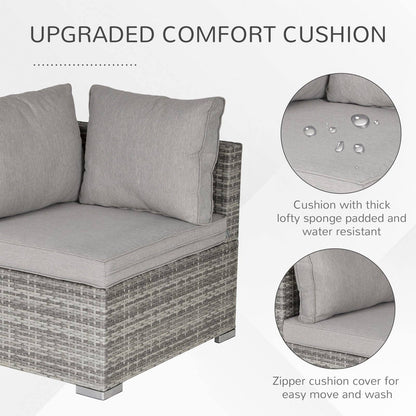 PE Rattan Wicker Corner Sofa Garden Furniture Single Sofa Chair w/ Cushions