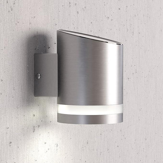 Twin Pack Silver Solar Motion Down Wall Light Signage Lights