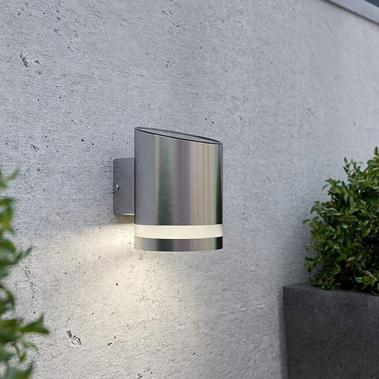 Twin Pack Silver Solar Motion Down Wall Light Signage Lights
