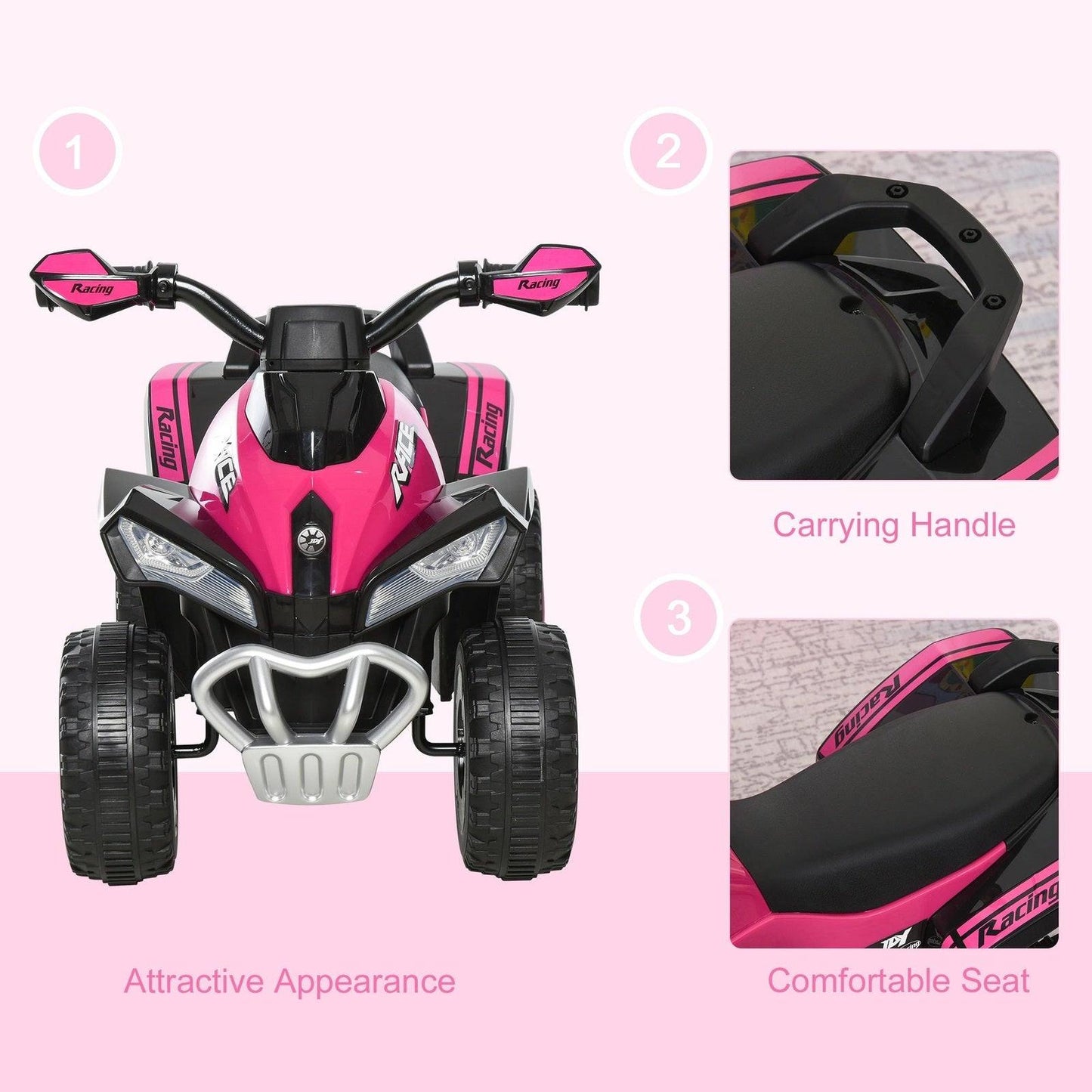 Ride on Toy for Kids 4 Wheel Foot-to-Floor Sliding Walking Car Toy Motorcycle Baby Walker Toddler Toys for for 18-36 Months Boys and Girls