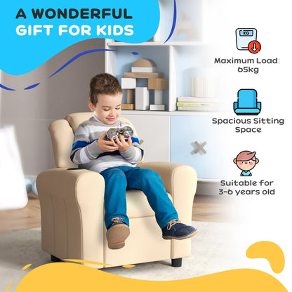 HOMCOM Kids Recliner Chair with Adjustable Backrest and Footrest