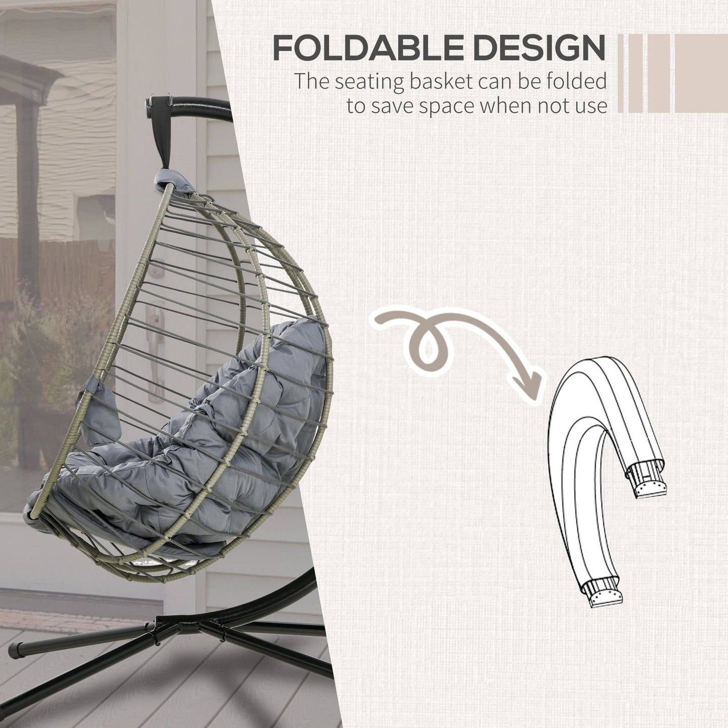 PE Rattan Swing Chair