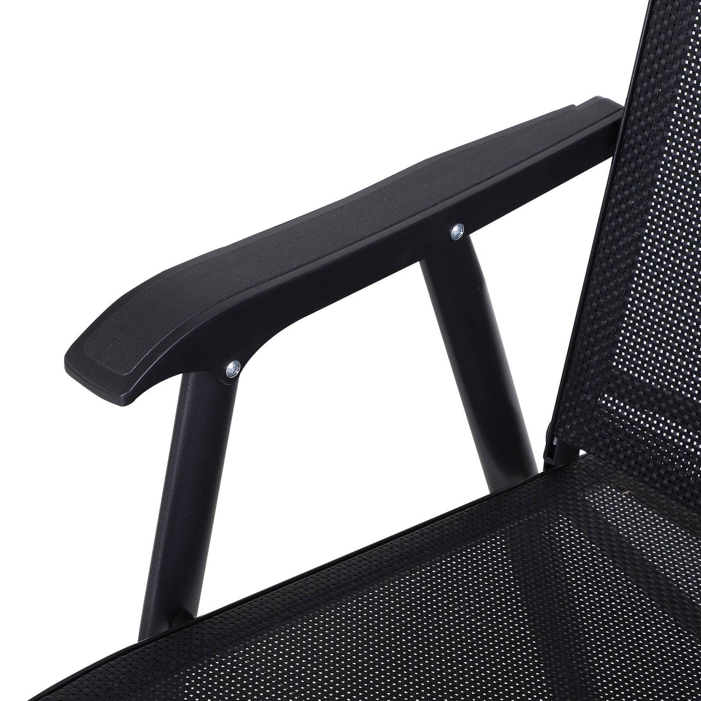 Steel Frame Set of 2 Foldable Outdoor Garden Chairs Black