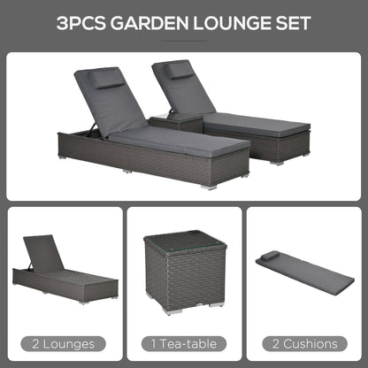 Five-Position Back Sun Lounger Set