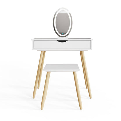 Signy Tall Dressing Table Set White 1 Drawer