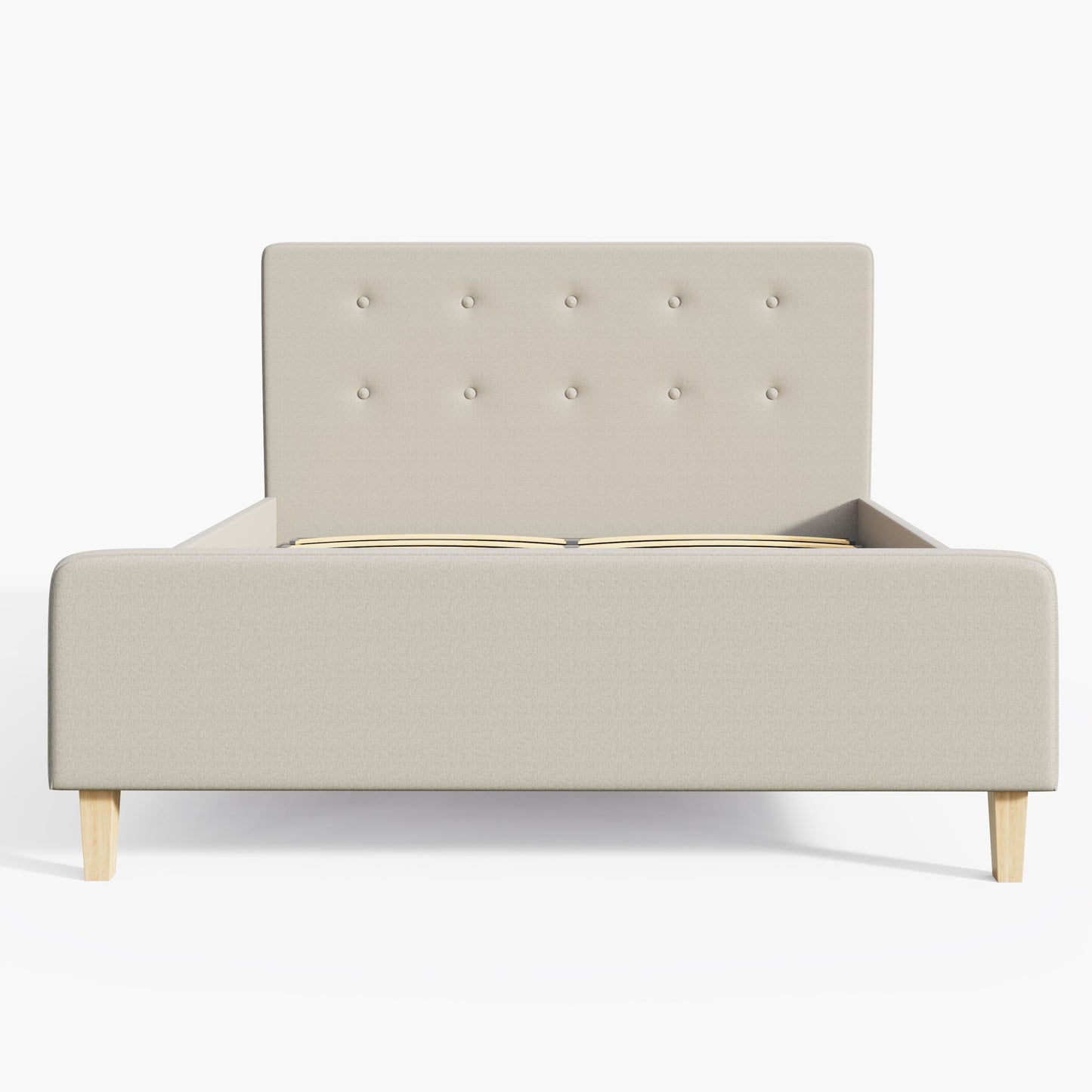 Ashbourne King Size Ottoman Bed Wood & Fabric Natural 5 x 7ft