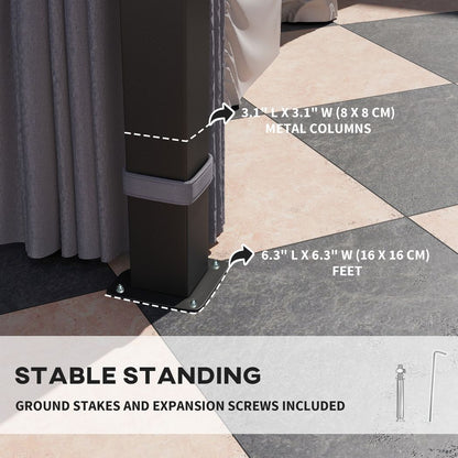 Outsunny 3x3(m) Hardtop Gazebo with Polycarbonate Roof & Sides
