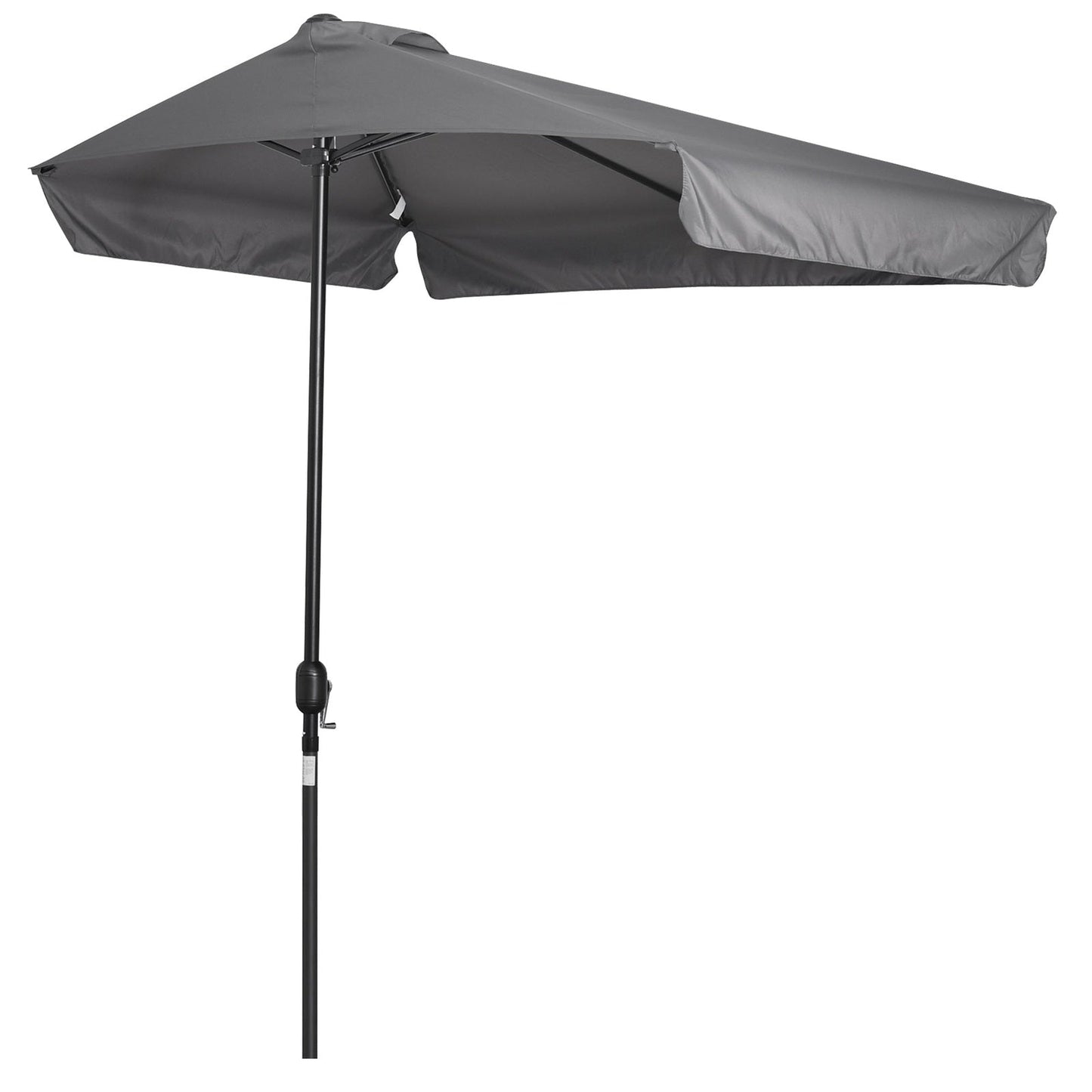 2.3m Half Round Parasol Umbrella Balcony Metal Frame Outdoor NO BASE Grey