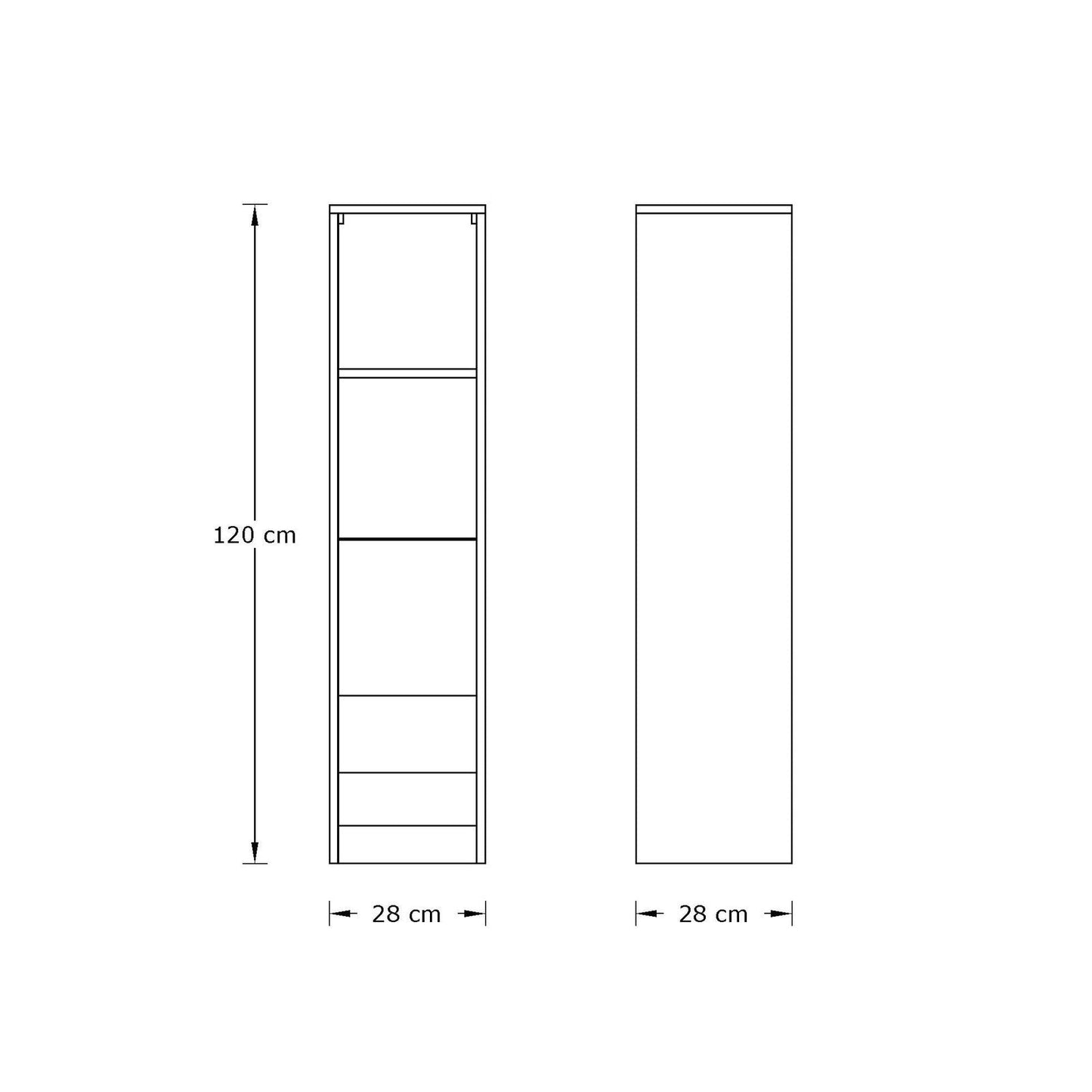 Leon Tall Shelving unit Grey 4 Shelves