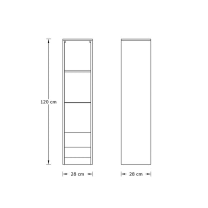 Leon Tall Shelving unit Grey 4 Shelves