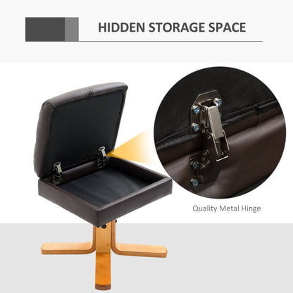 Swivel Recliner Chair and Footstool with Hidden Storage