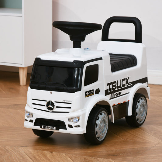 3-In-1 Ride On Car Kids Mercedes Truck Storage Handle For 12 - 36 Months White