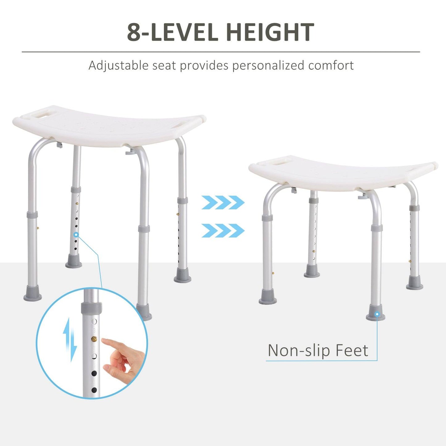 Portable Non-Slip Bathroom Stool  White
