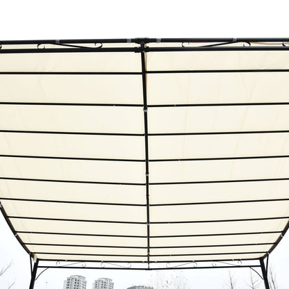 4 x 3 Meters Canopy Metal Wall Gazebo Awning Garden Marquee Shelter Door Porch - Cream