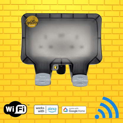 Smart WiFi Waterproof Outdoor Double UK Plug Socket + USB