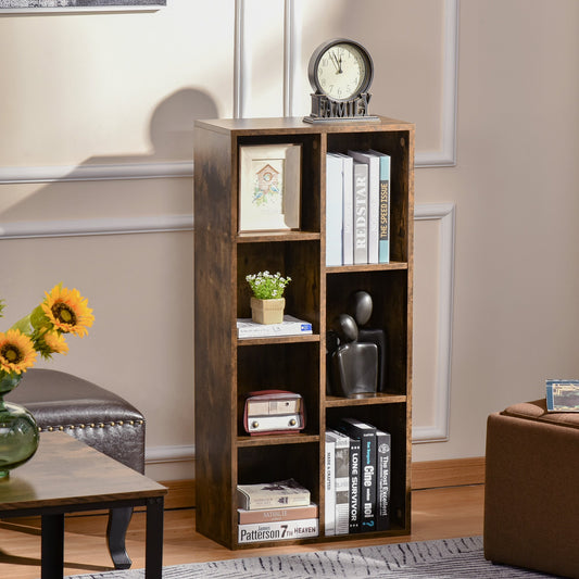 Seven-Compartment Bookcase - Wood-Effect