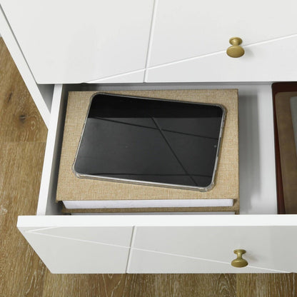 Tall Chest Of Drawers 4-Drawer Dresser For Bedroom Modern Storage Cabinets With Hairpin Legs White