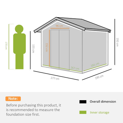 Corrugated 9 x 6' Double Door Reverse Apex Garden Shed With Ventilation Steel Green by Steadfast