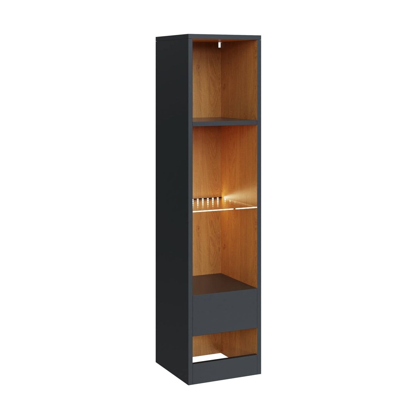 Leon Tall Shelving unit Grey 4 Shelves