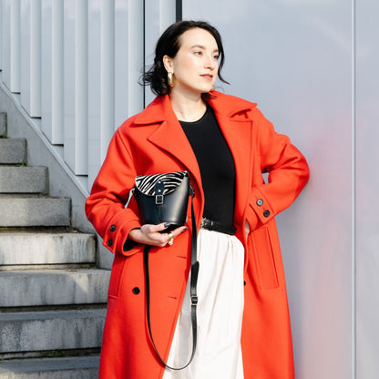 Handmade Leather Barrel Bag - Zebra