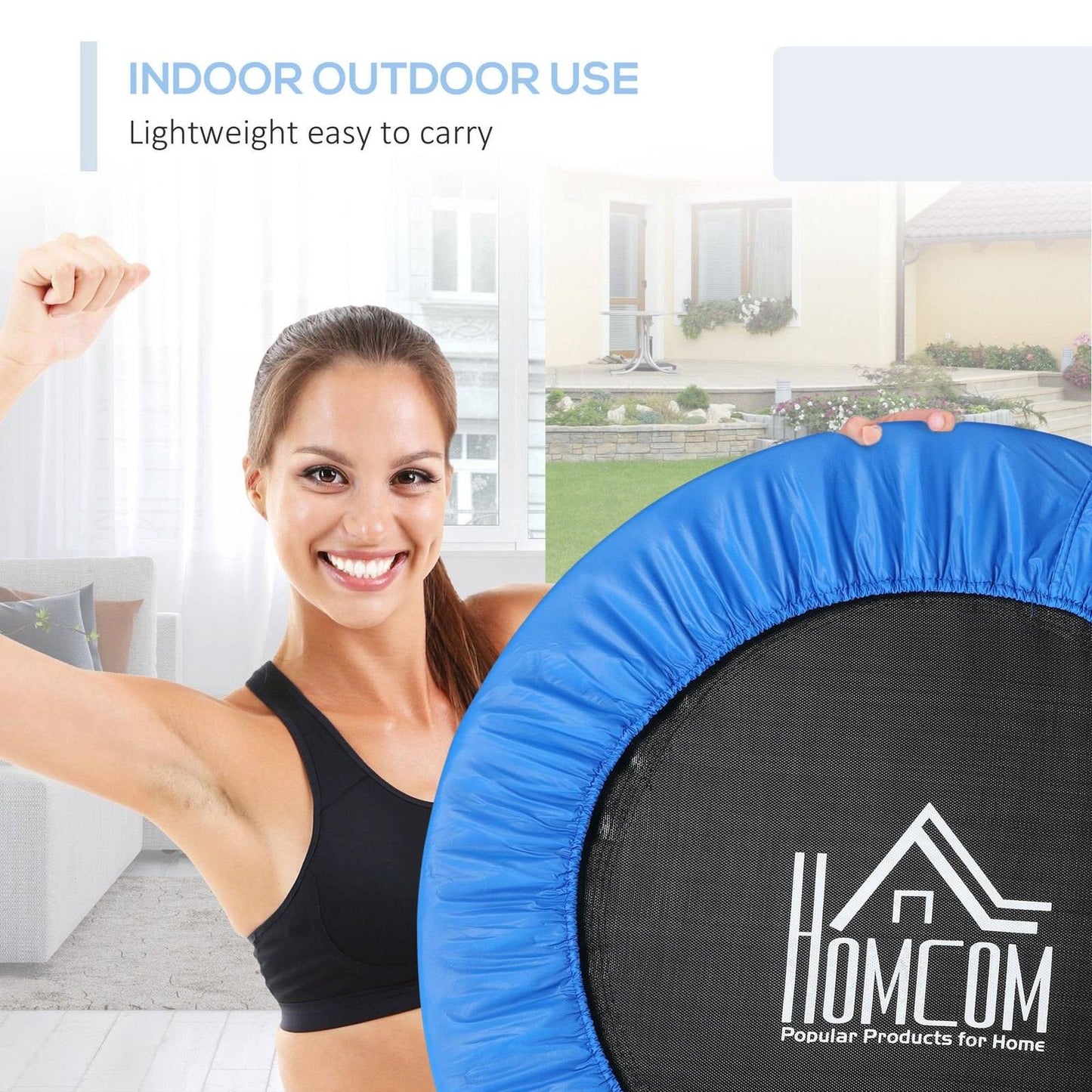 40" Mini Fitness Trampoline Home Gym Yoga Exercise Rebounder Indoor Outdoor Jumper w/ Safety Pad