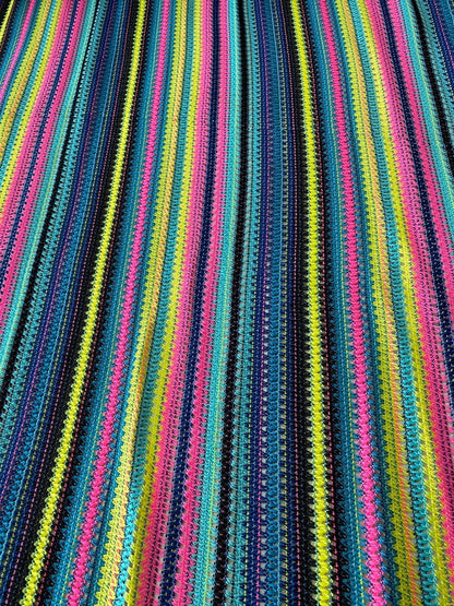 Zigzag Knit Jersey fabric, Black and Yellow jersey,