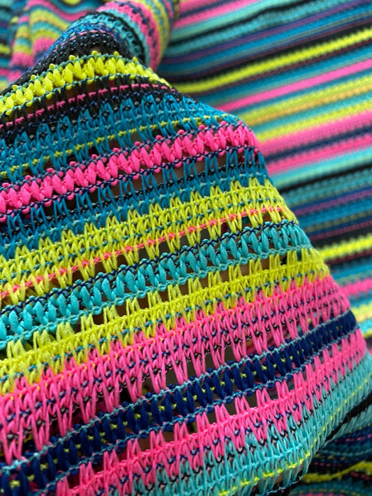 Zigzag Knit Jersey fabric, Black and Yellow jersey,