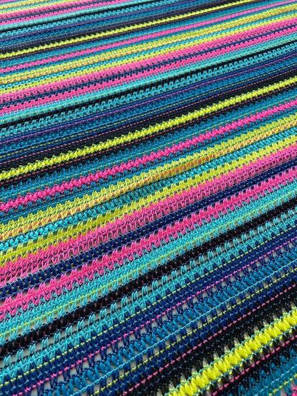 Zigzag Knit Jersey fabric, Black and Yellow jersey,
