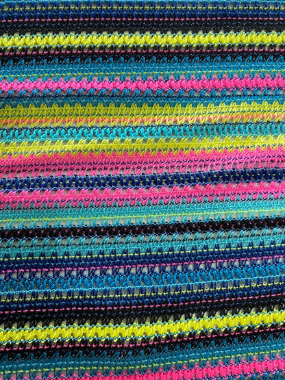 Zigzag Knit Jersey fabric, Black and Yellow jersey,