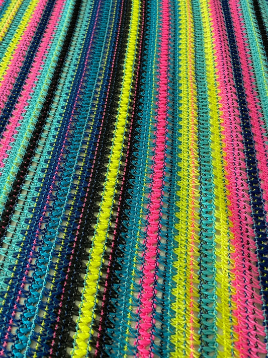 Zigzag Knit Jersey fabric, Black and Yellow jersey,