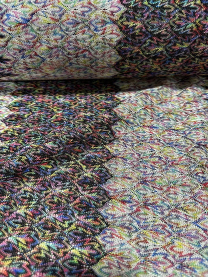 Black and White Zigzag Knit Jersey Fabric