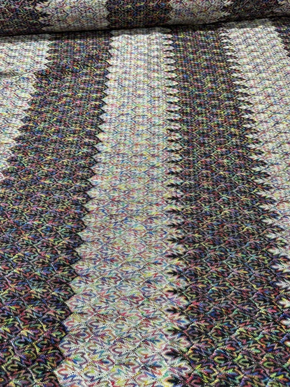 Black and White Zigzag Knit Jersey Fabric