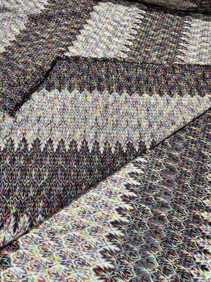 Black and White Zigzag Knit Jersey Fabric