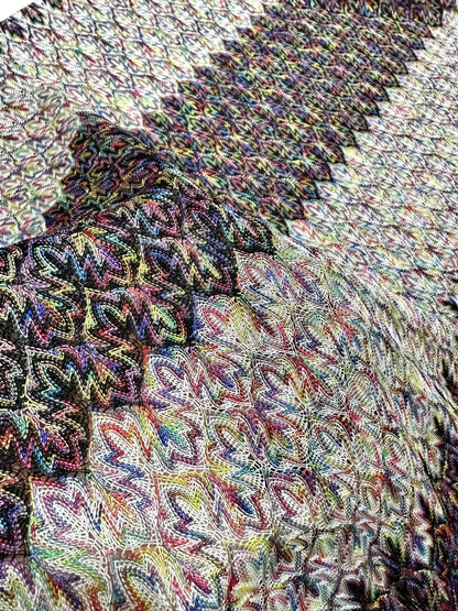 Black and White Zigzag Knit Jersey Fabric