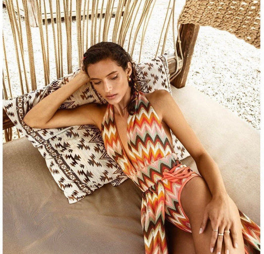 Luxury Autumn Chevron Zigzag Knit Jersey Fabric