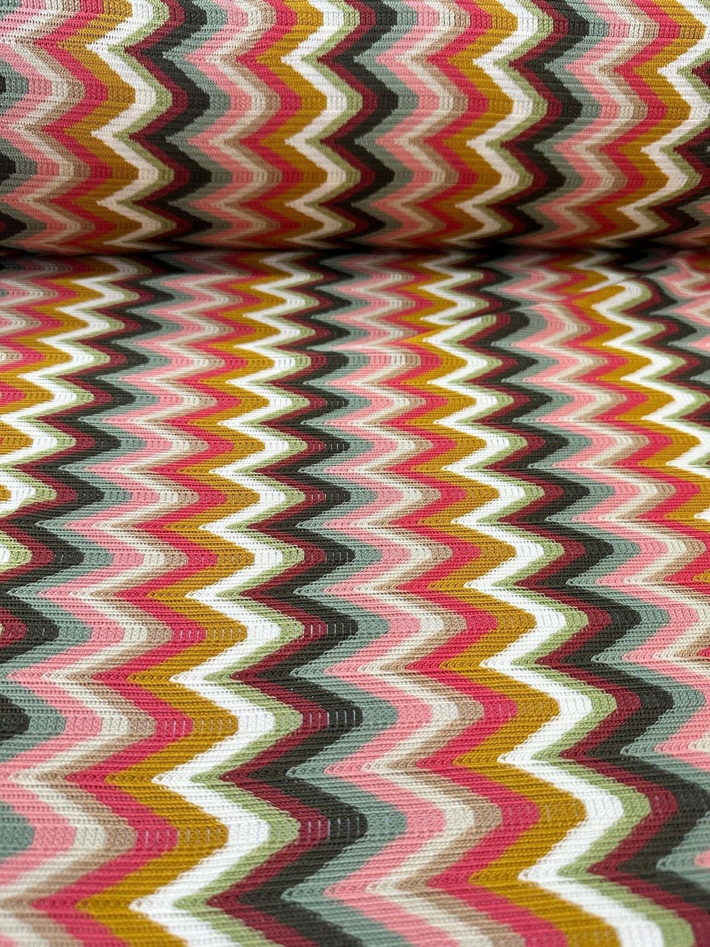 Luxury Autumn Chevron Zigzag Knit Jersey Fabric