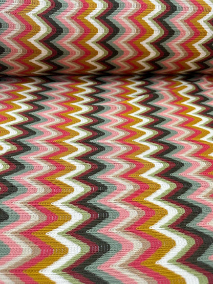 Luxury Autumn Chevron Zigzag Knit Jersey Fabric