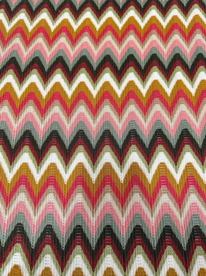 Luxury Autumn Chevron Zigzag Knit Jersey Fabric