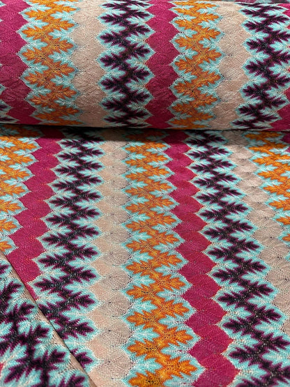 Zigzag Knit Jersey Fabric