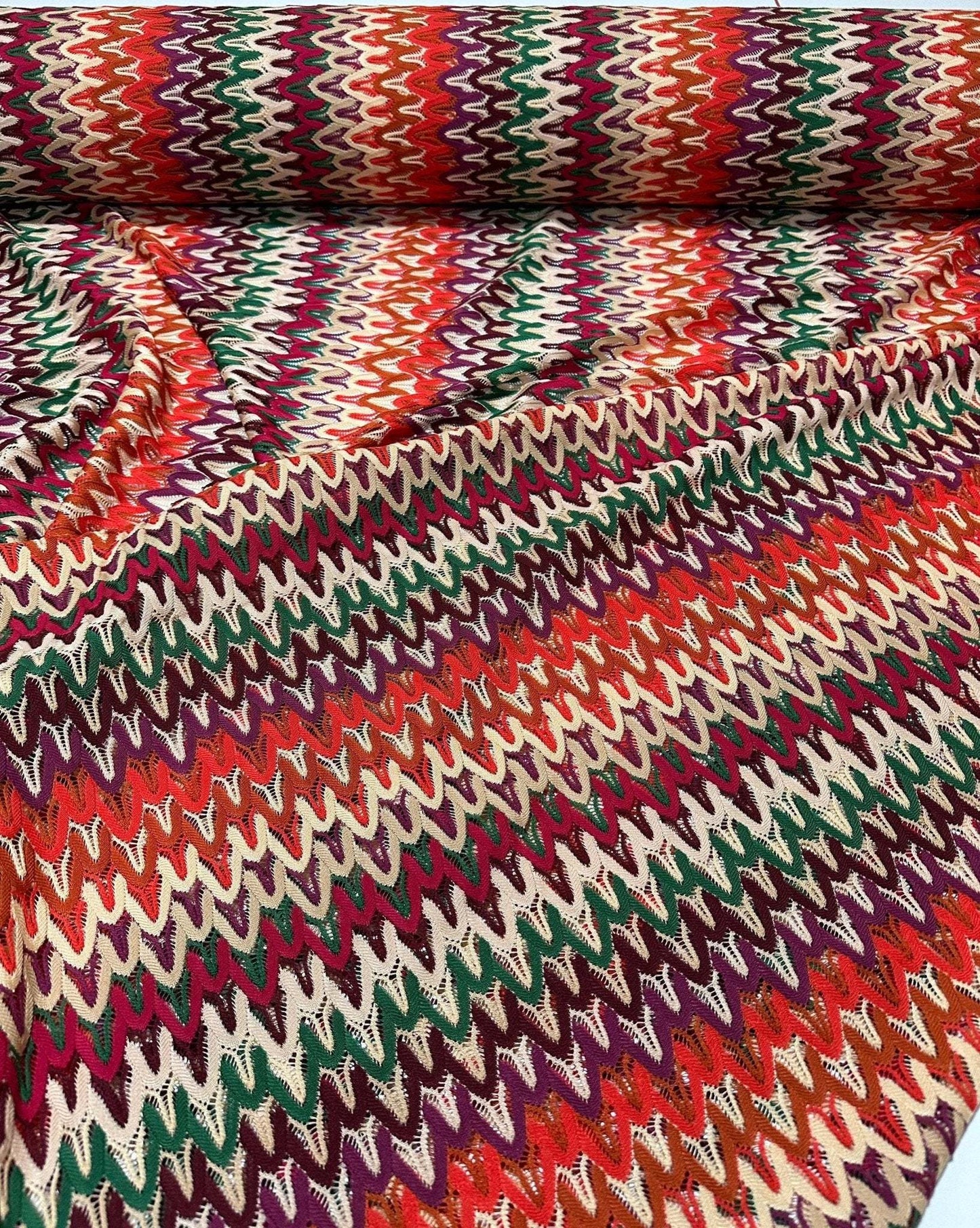 Zigzag Knit Jersey Fabric