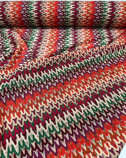 Zigzag Knit Jersey Fabric