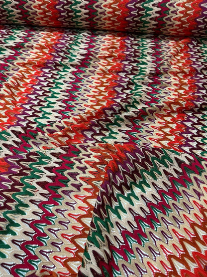 Zigzag Knit Jersey Fabric