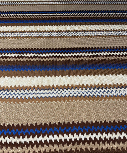 Zigzag Knit Mesh Fabric with Shimmer Elastic Jersey for Fashion Apparel