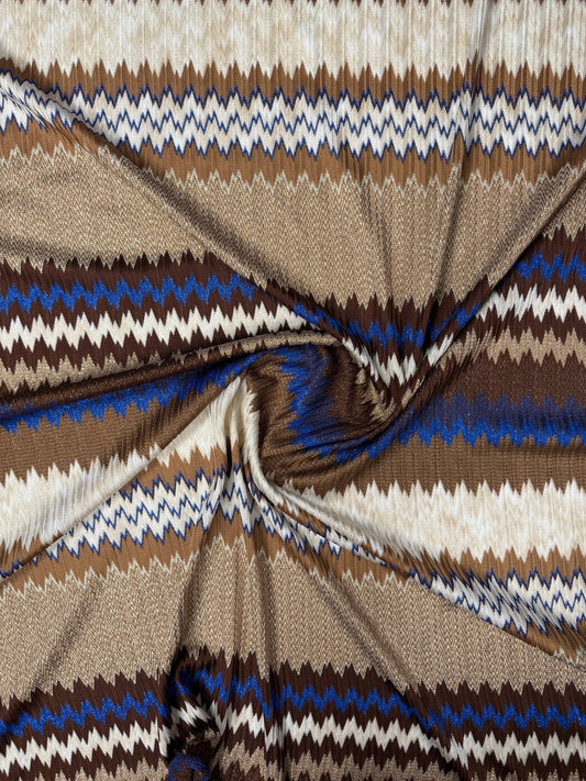 Zigzag Knit Mesh Fabric with Shimmer Elastic Jersey for Fashion Apparel