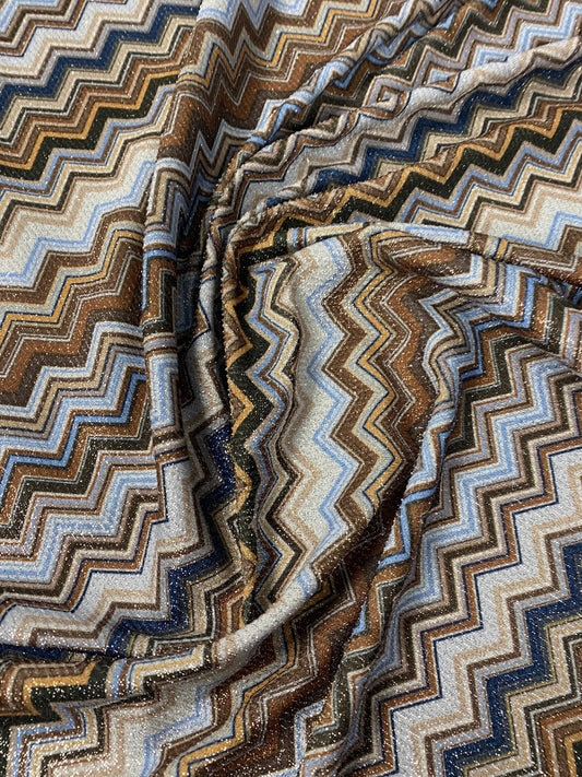 Zigzag Lurex Knit Fabric