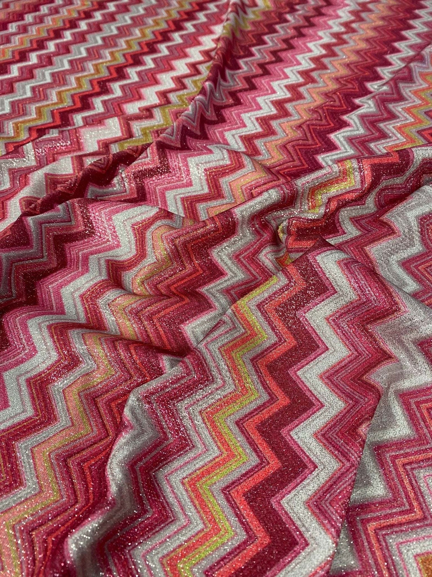 Zigzag Lurex Knit Fabric